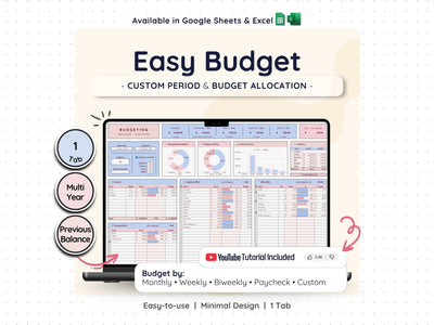 Budget Spreadsheet Template – Monthly & Paycheck Budget Planner