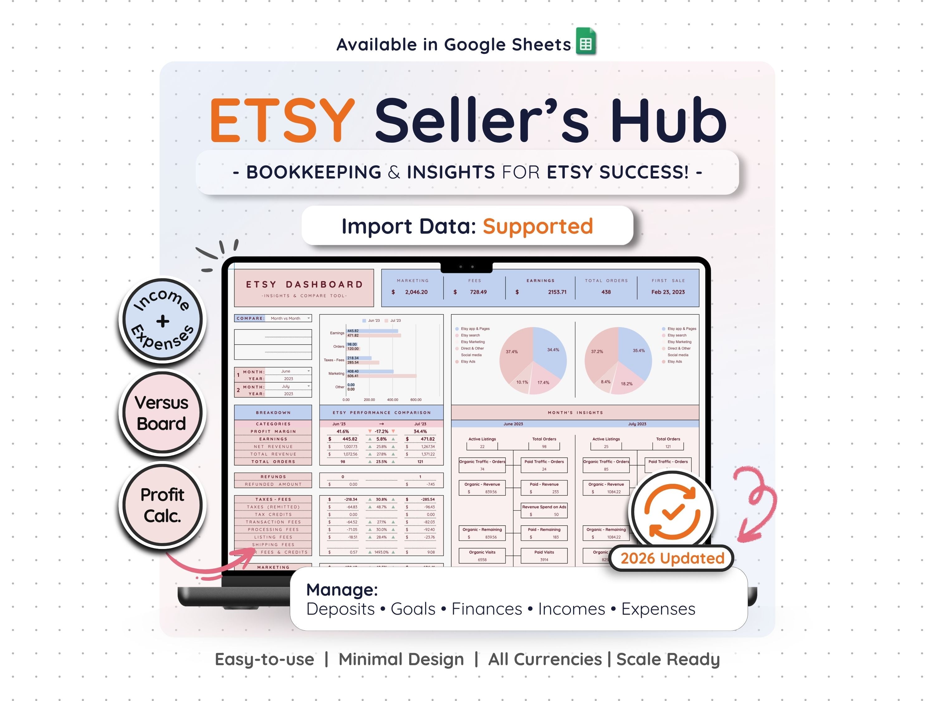 Etsy Seller Spreadsheet – Shop Bookkeeping & Pricing