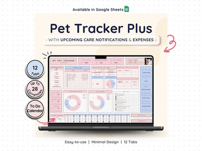 Pet Care Tracker Spreadsheet – Health, Vet & Feeding Log