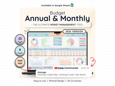 Annual & Monthly Budget Planner – Income & Expense Spreadsheet