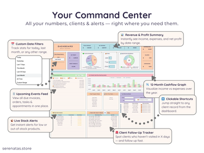 Beauty Business Spreadsheet – All-in-One Salon & Booking Planner