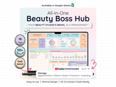 Beauty Business Spreadsheet – All-in-One Salon & Booking Planner