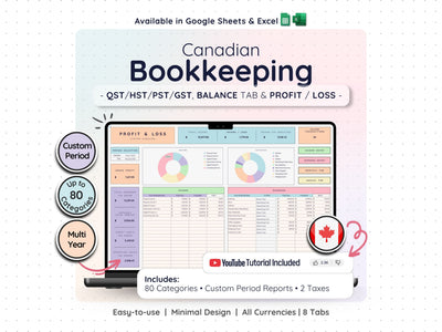 Canadian Small Business Bookkeeping Spreadsheet – GST/HST Tracker