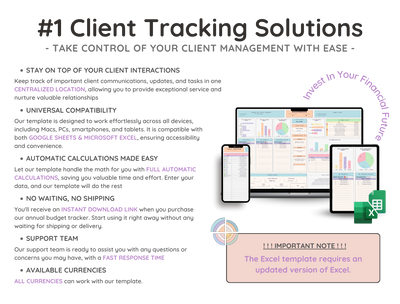 Client Tracker Spreadsheet – Simple CRM for Small Business