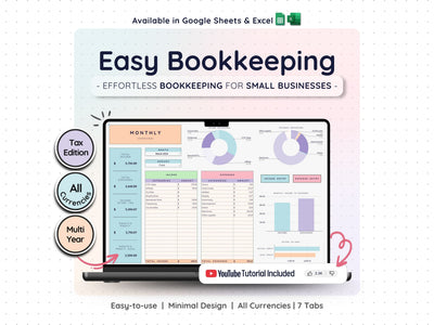 Small Business Bookkeeping Spreadsheet – Income & Expense Tracker