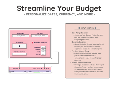 Budget Spreadsheet Template – Monthly & Paycheck Budget Planner