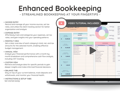 Advanced Bookkeeping Spreadsheet – Business Accounting Template