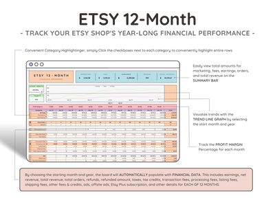 Etsy Seller Spreadsheet – Shop Bookkeeping & Pricing