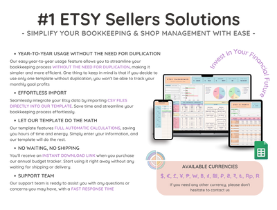 Etsy Seller Spreadsheet – Shop Bookkeeping & Pricing
