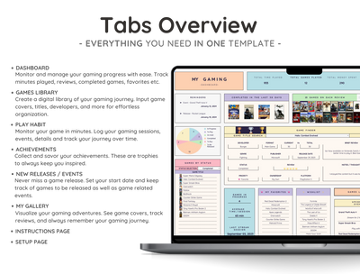 Video Game Backlog Tracker Spreadsheet – Gaming Collection Log