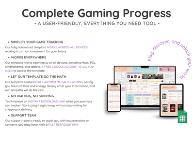 Video Game Backlog Tracker Spreadsheet – Gaming Collection Log