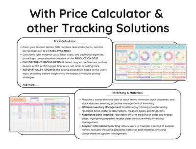 Product Business Starter Bundle – Inventory, Pricing & Bookkeeping Spreadsheets