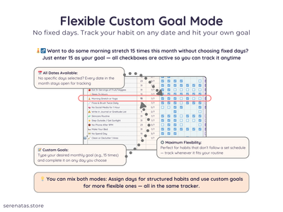 Habit Tracker Spreadsheet – Daily & Monthly Goal Planner