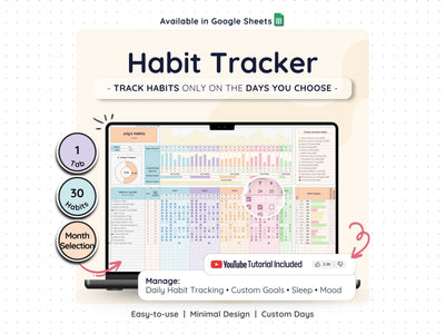 Habit Tracker Spreadsheet – Daily & Monthly Goal Planner