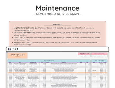 Mileage & Vehicle Expense Tracker Spreadsheet – Business Log