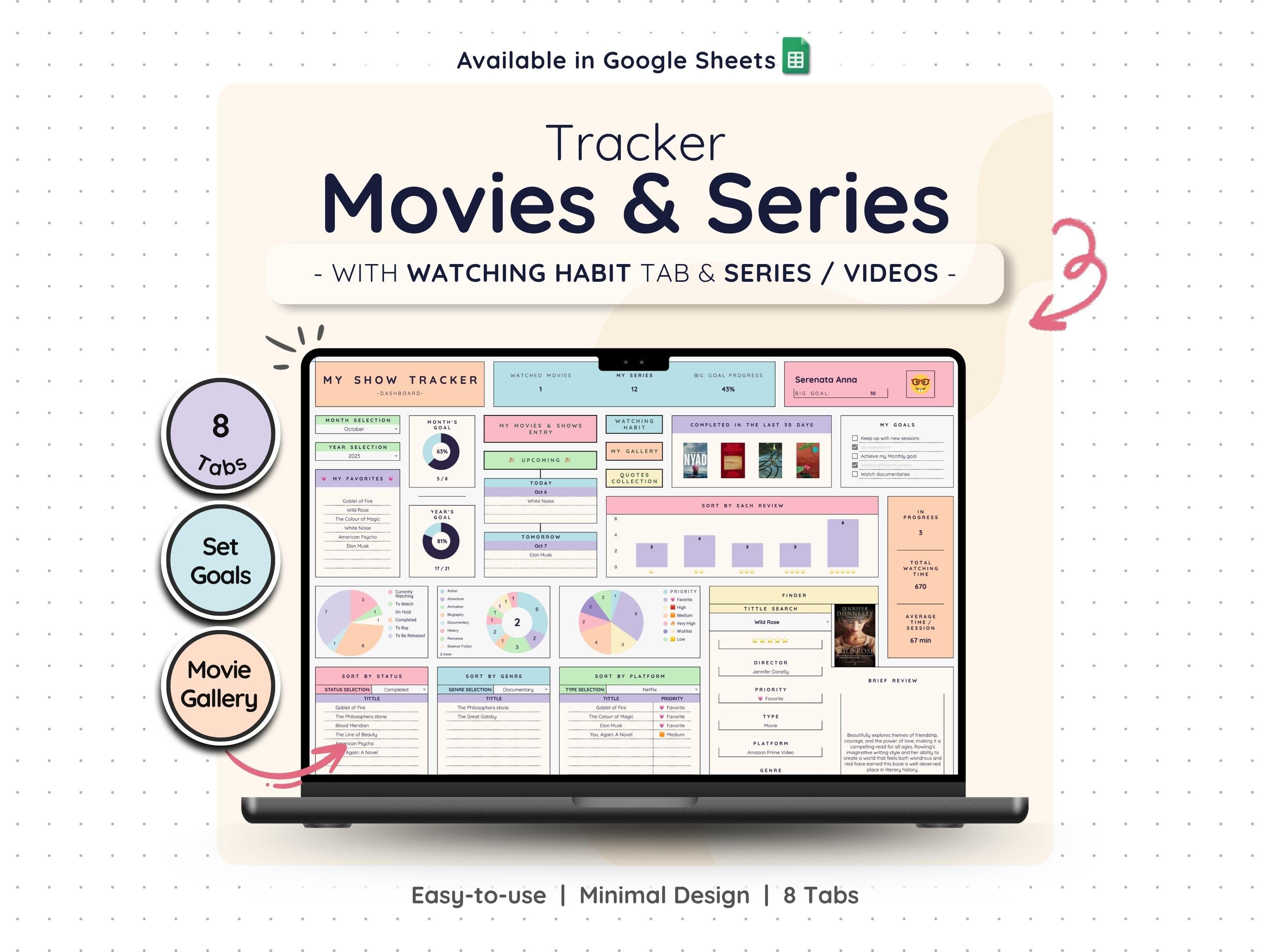 Movie & TV Series Tracker Spreadsheet – Watchlist Planner