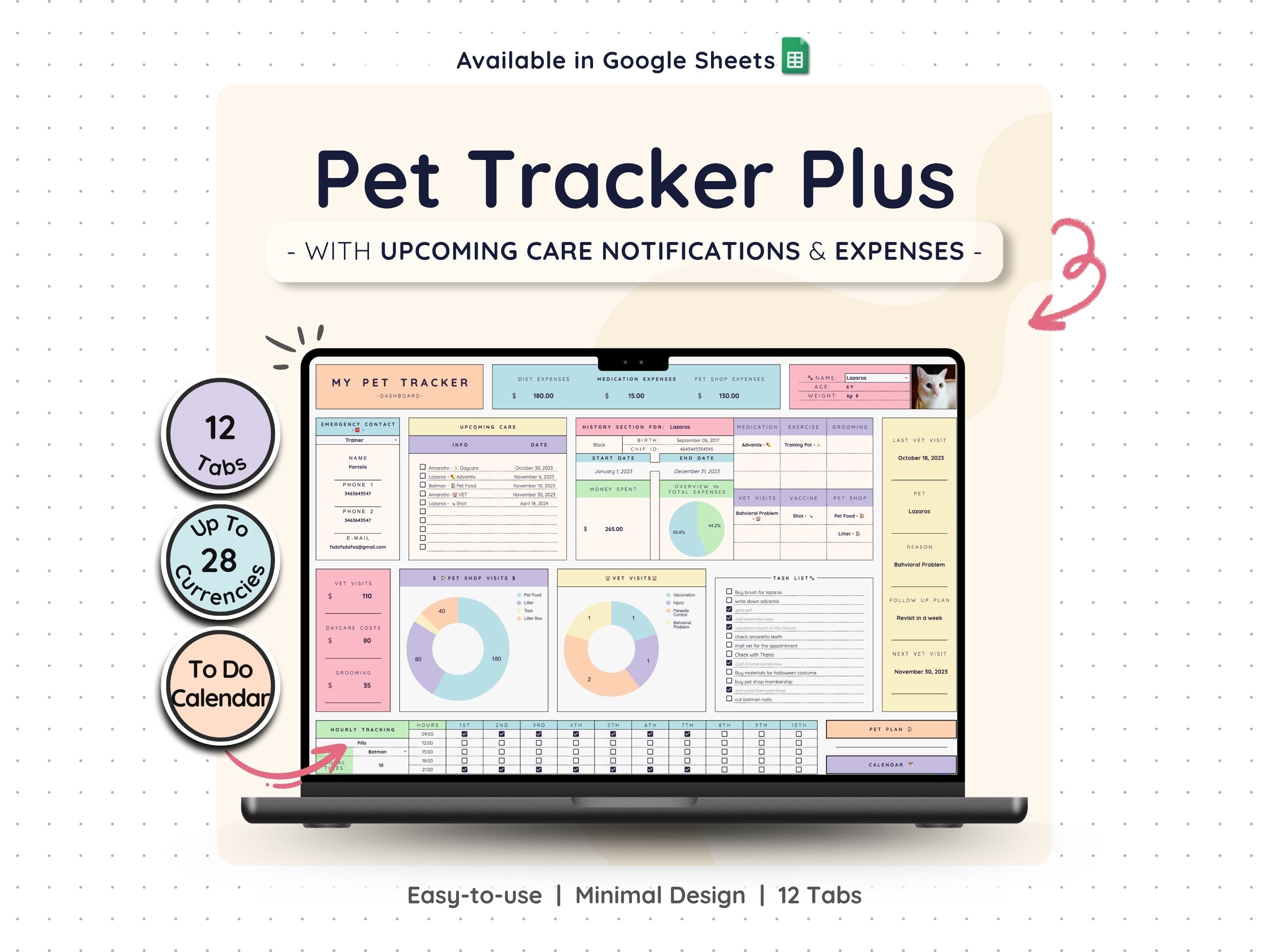 Pet Care Tracker Spreadsheet – Health, Vet & Feeding Log