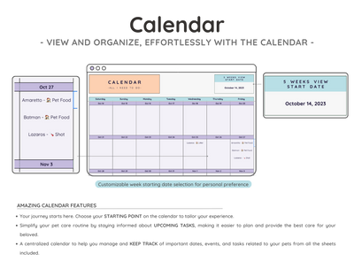 Pet Care Tracker Spreadsheet – Health, Vet & Feeding Log