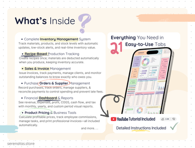All-in-One Product Business Spreadsheet – Inventory, Sales & Profit
