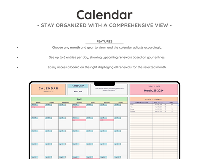 Renewals & Subscriptions Tracker