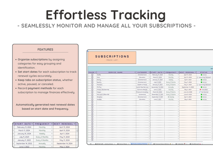 Renewals & Subscriptions Tracker