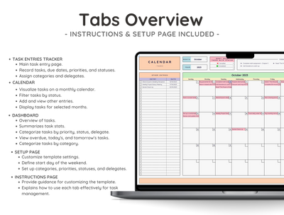 Task Tracker Spreadsheet – To-Do List & Project Planner