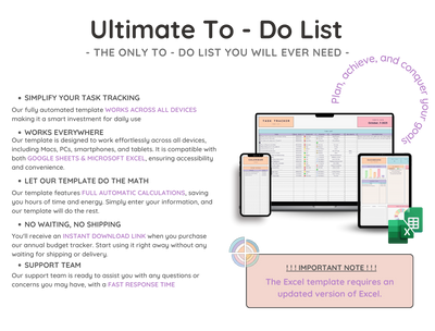 Task Tracker Spreadsheet – To-Do List & Project Planner