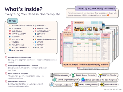 Wedding Planner Spreadsheet – Budget, Guest List & Checklist Template