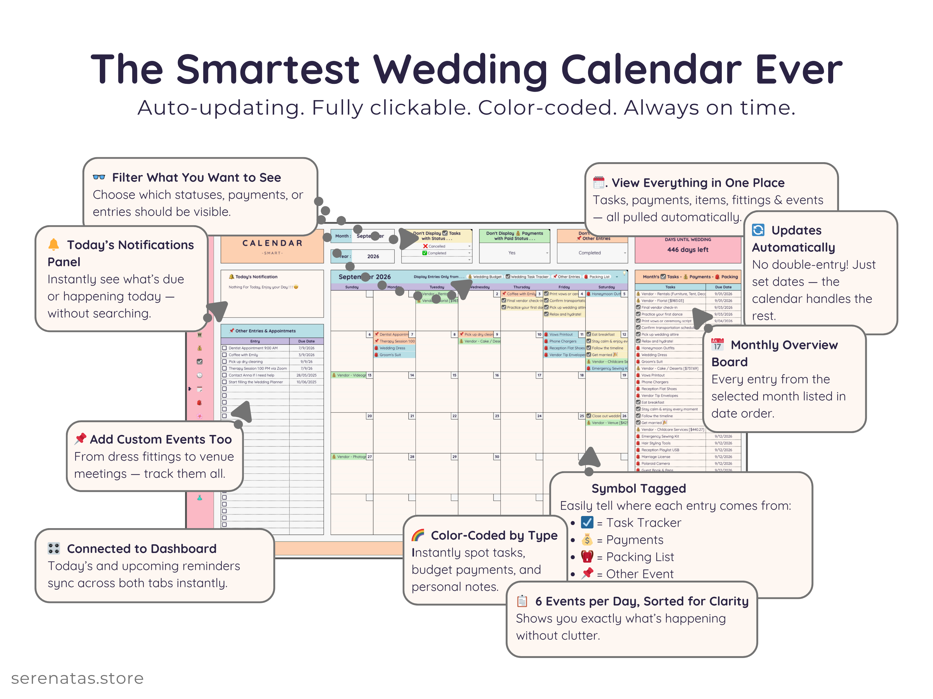 All-in-One Wedding Planner - Digital Download Spreadsheet Template