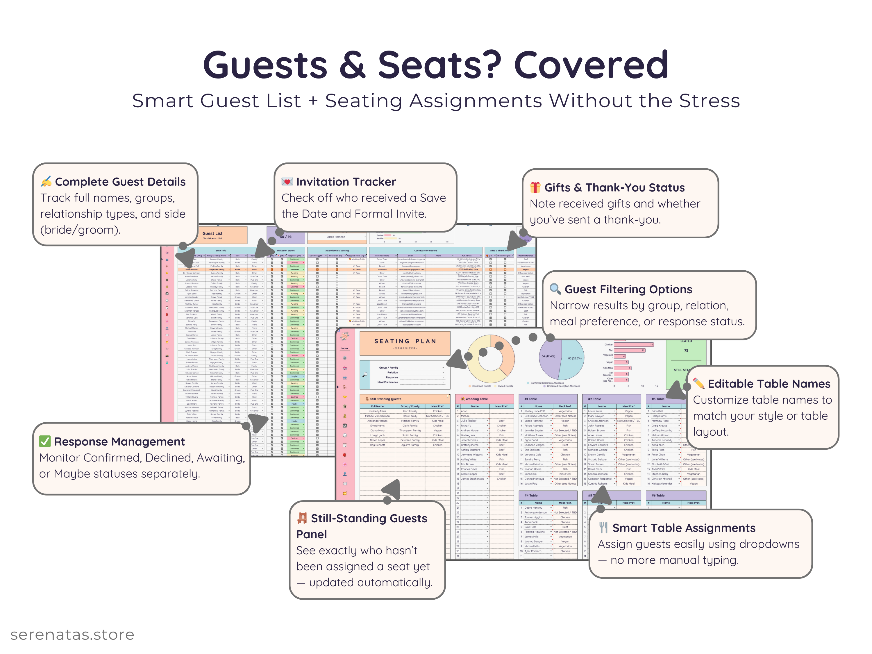 All-in-One Wedding Planner - Digital Download Spreadsheet Template