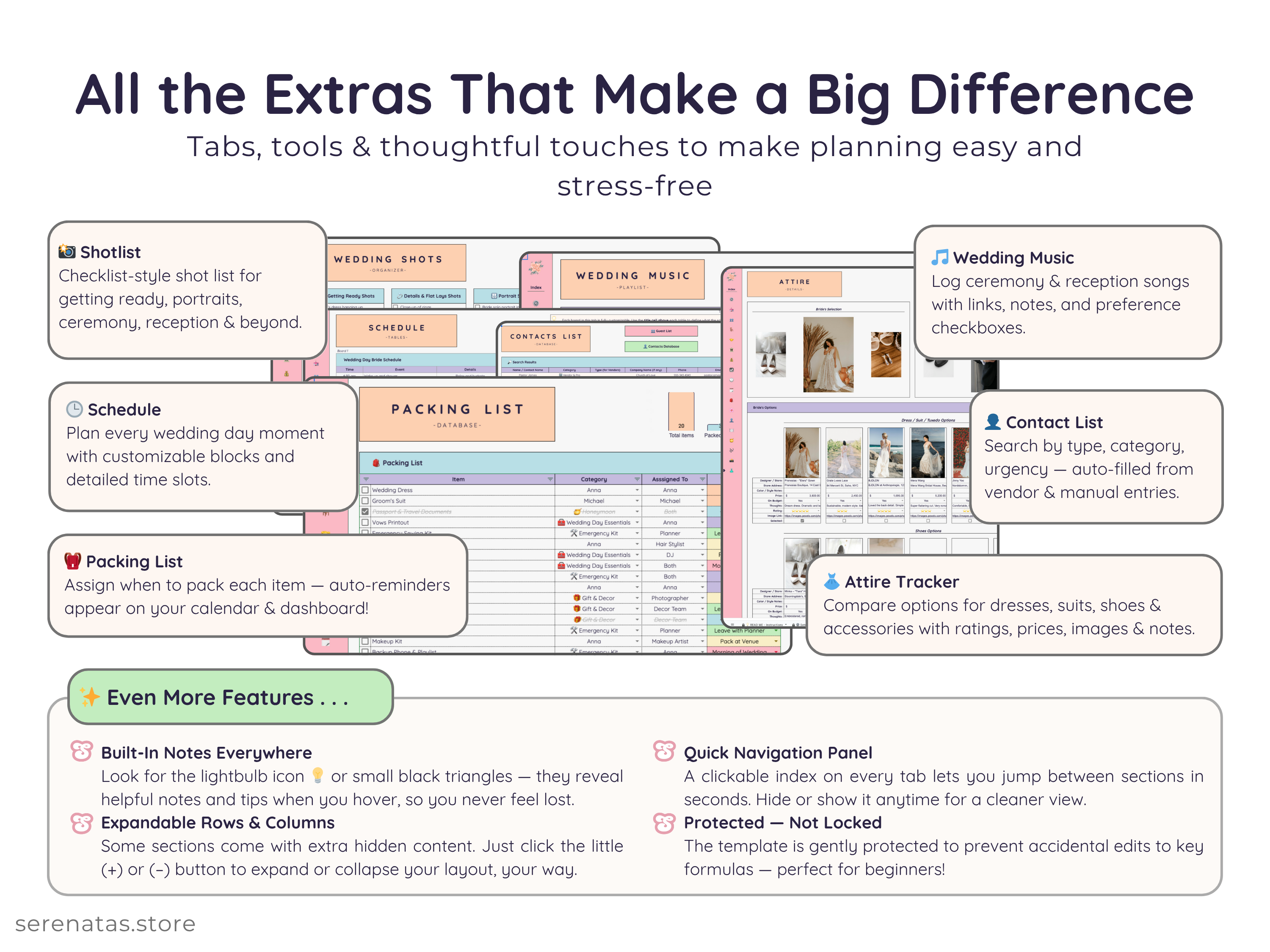 All-in-One Wedding Planner - Digital Download Spreadsheet Template