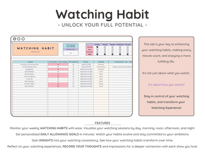 Movie & TV Series Tracker Spreadsheet – Watchlist Planner