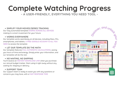 Movie & TV Series Tracker Spreadsheet – Watchlist Planner