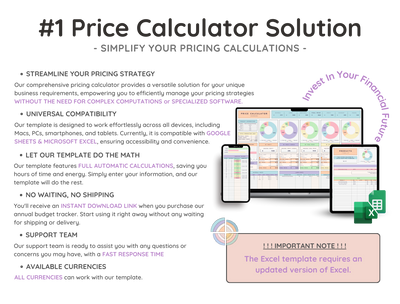 Pricing & Profit Calculator – Product Cost & Margin Spreadsheet