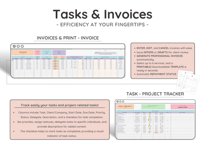 All-in-One Service Business Spreadsheet – CRM, Invoicing & Bookkeeping
