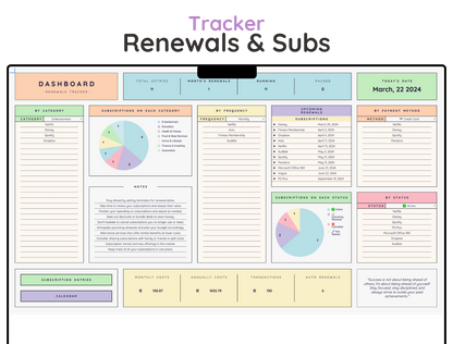 Renewals & Subscriptions Tracker