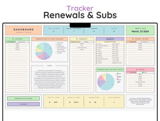 Renewals & Subscriptions Tracker